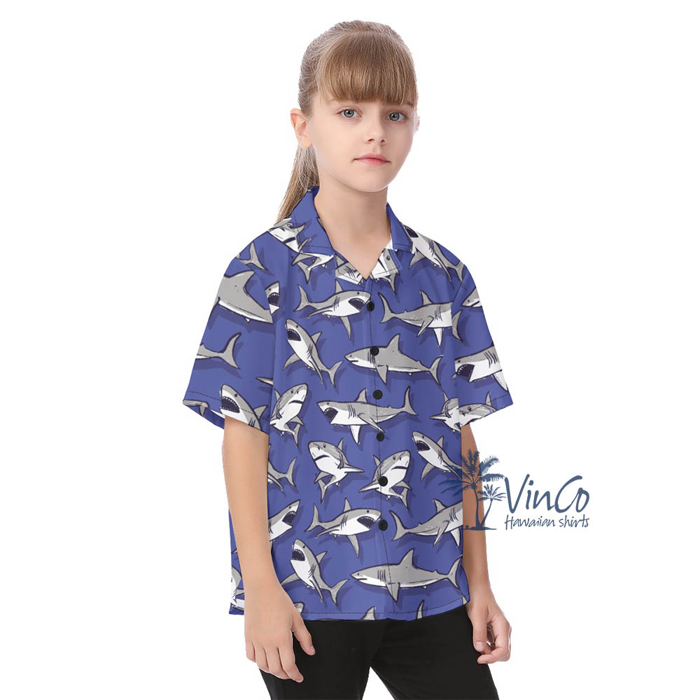 Cute Shark Aloha Shirt For Kids
