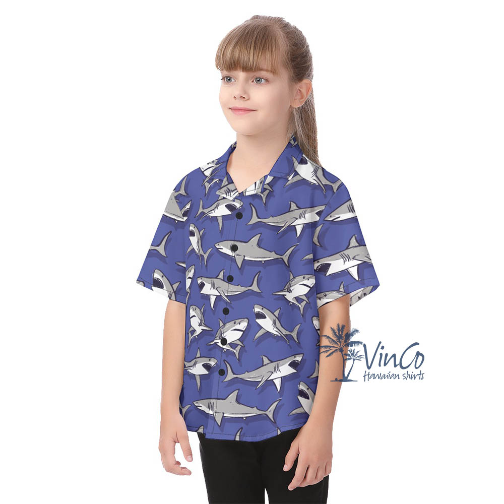 Cute Shark Aloha Shirt For Kids