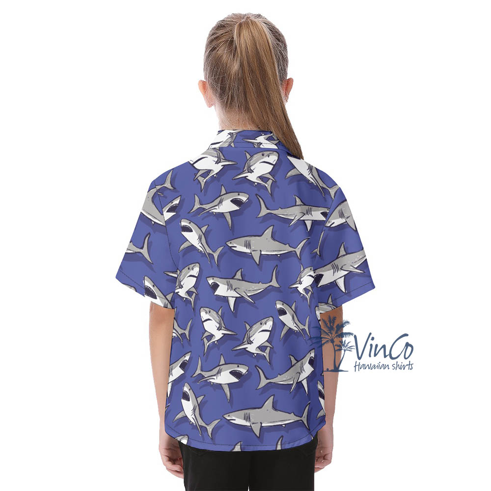 Cute Shark Aloha Shirt For Kids