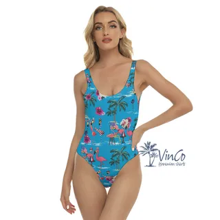 Unique Flamingo Patriotic Hawaiian Swimsuit For Women