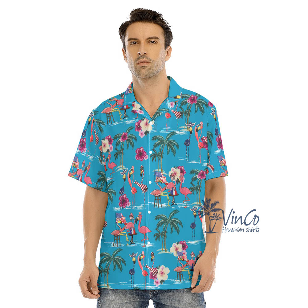 Flamingo Independence Party Hawaiian Shirt For Men - variant image 1