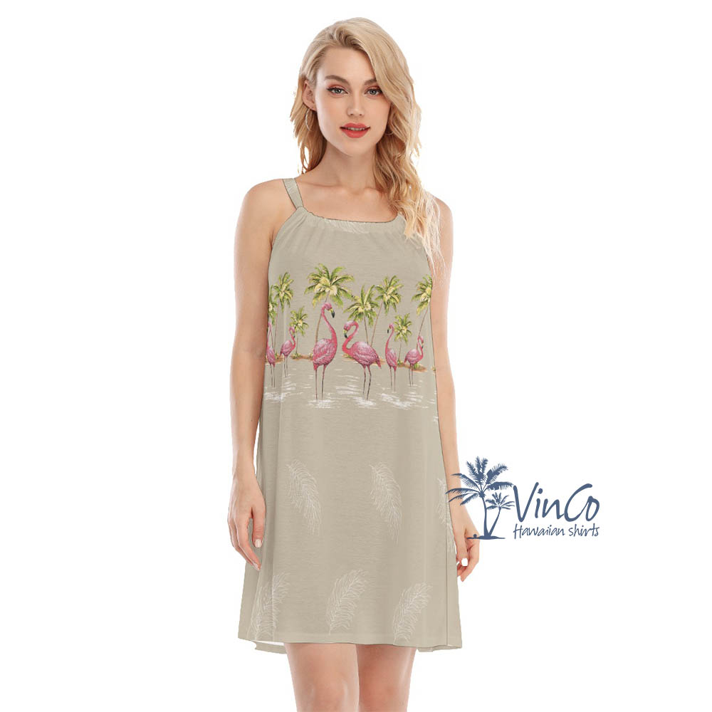 Vintage Flamingo Summer Hawaiian Dresses For Women - variant image 1