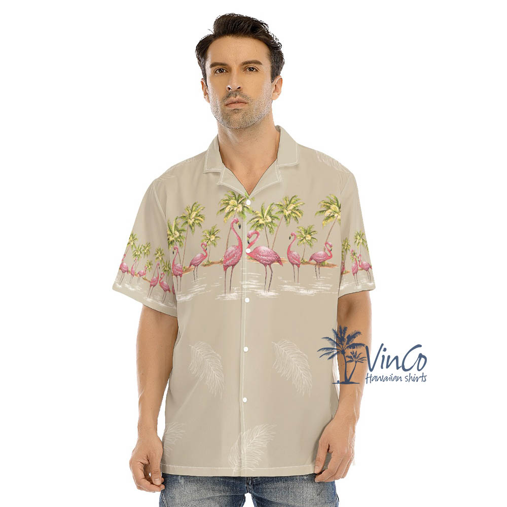 Men's Hawaiian Shirts With Pink Flamingo - variant image 1