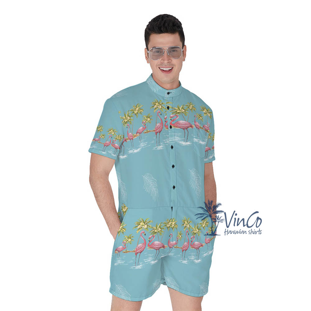 Flamingo Aloha Men's Romper For Summer - variant image 1