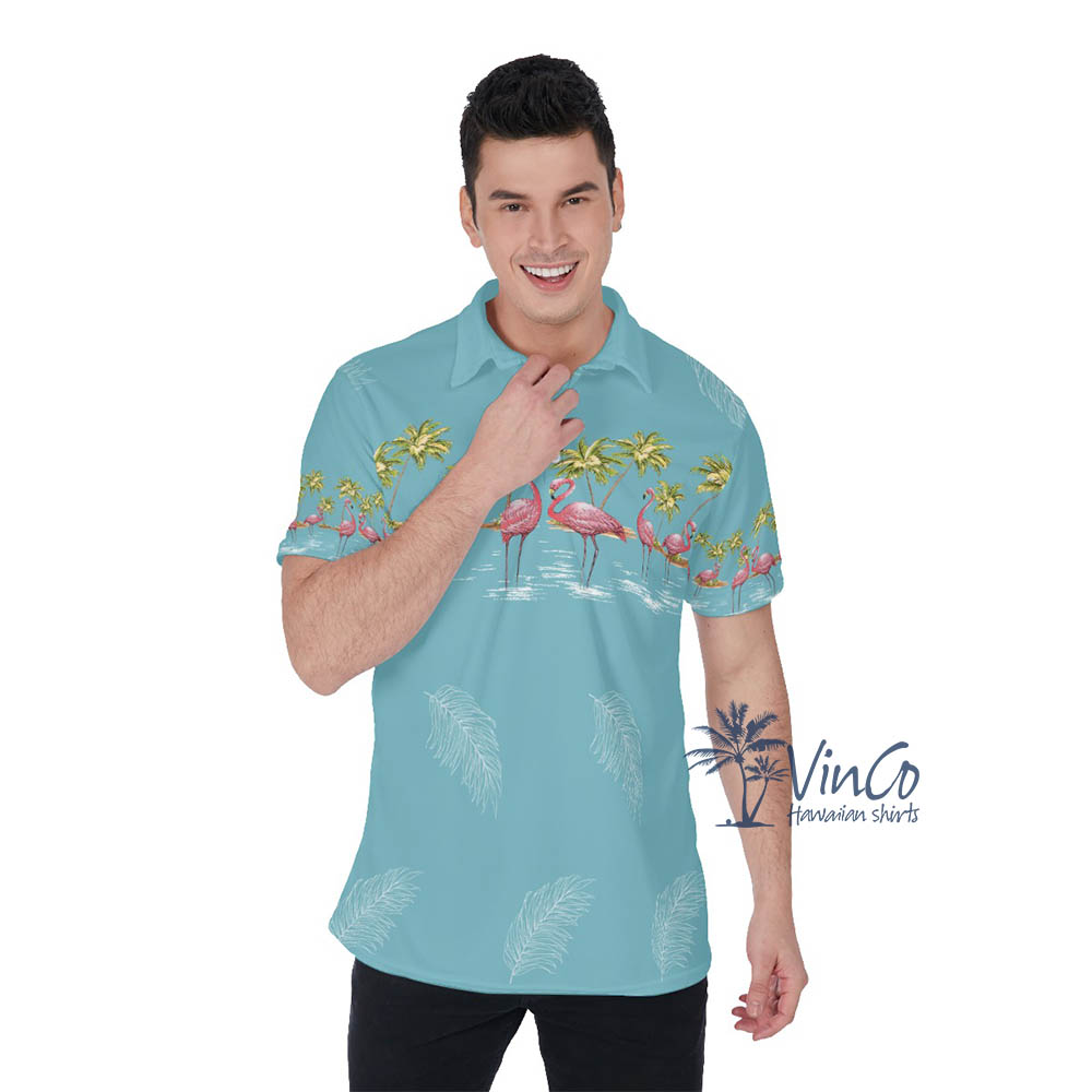 Flamingo Aloha Hawaiian Polo Shirt For Women - variant image 1