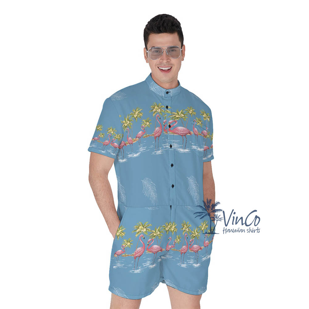 Vintage Flamingo Summer Romper For Men - variant image 1