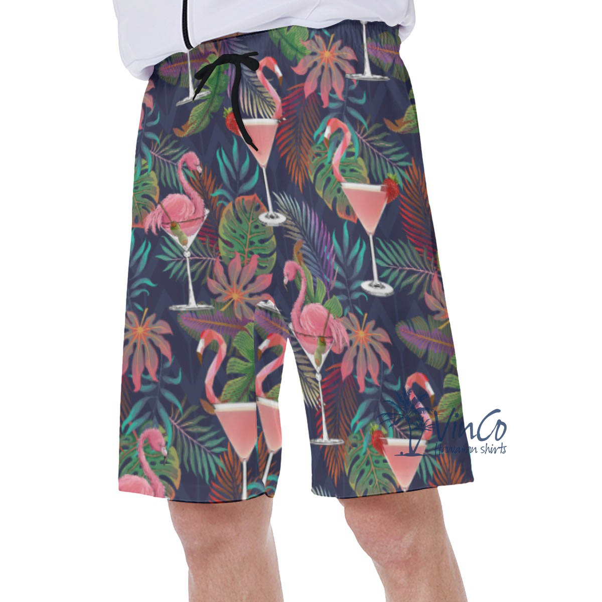 Tropical Cocktails Flamingo Hawaiian Swimwear For Men