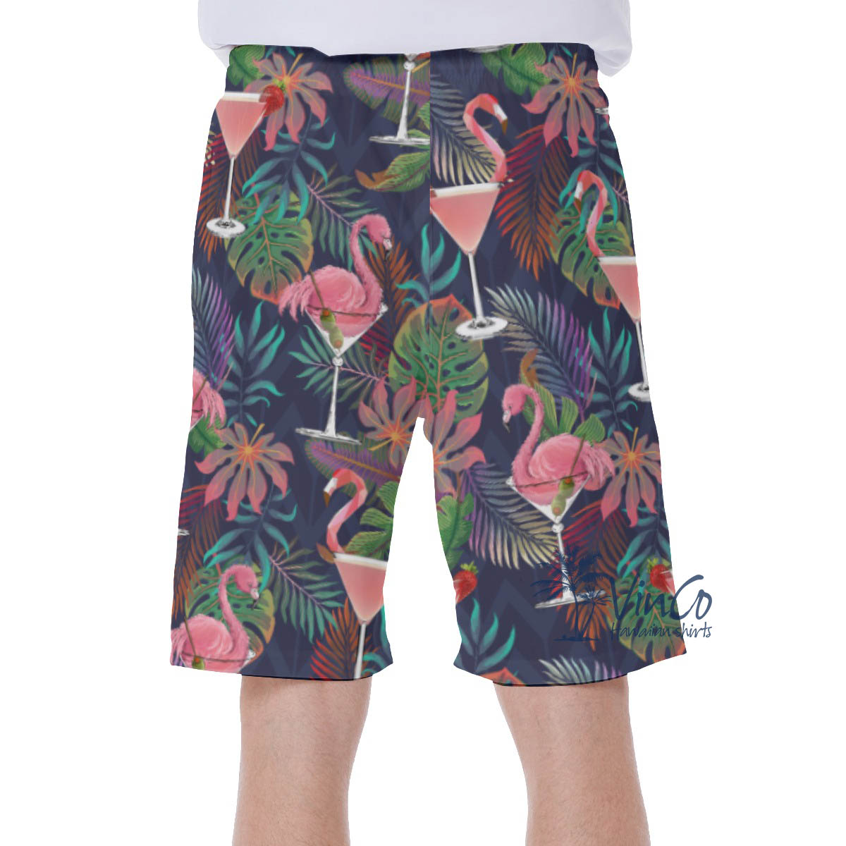 Tropical Cocktails Flamingo Hawaiian Swimwear For Men