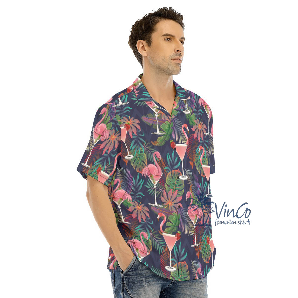 Funny Cocktails Flamingo Hawaiian Shirt