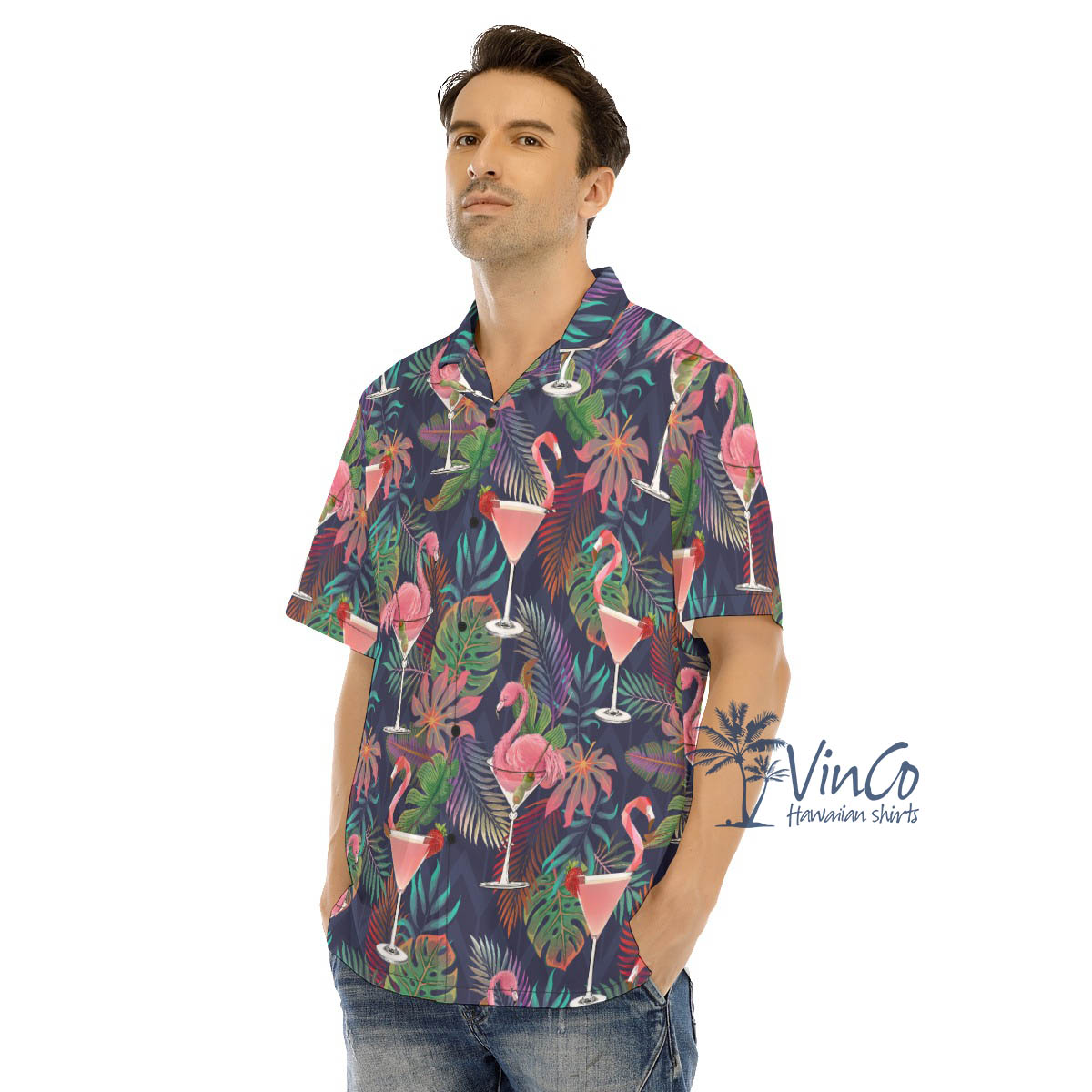 Funny Cocktails Flamingo Hawaiian Shirt