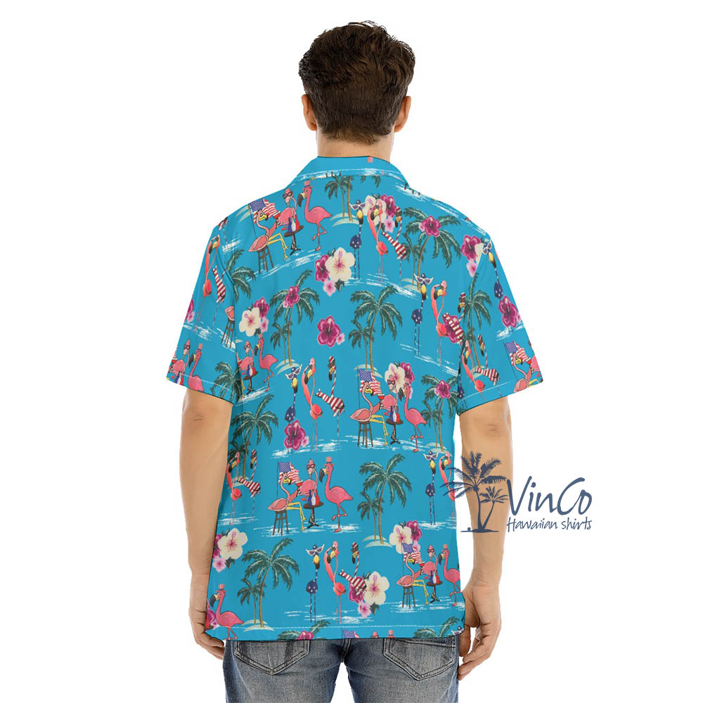 Flamingo Independence Party Hawaiian Shirt For Men