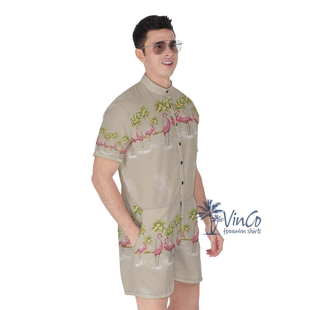 Tropical Flamingo Male Romper