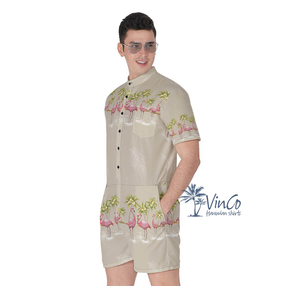 Tropical Flamingo Male Romper