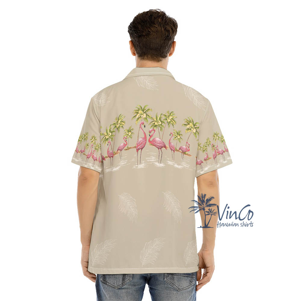 Men's Hawaiian Shirts With Pink Flamingo