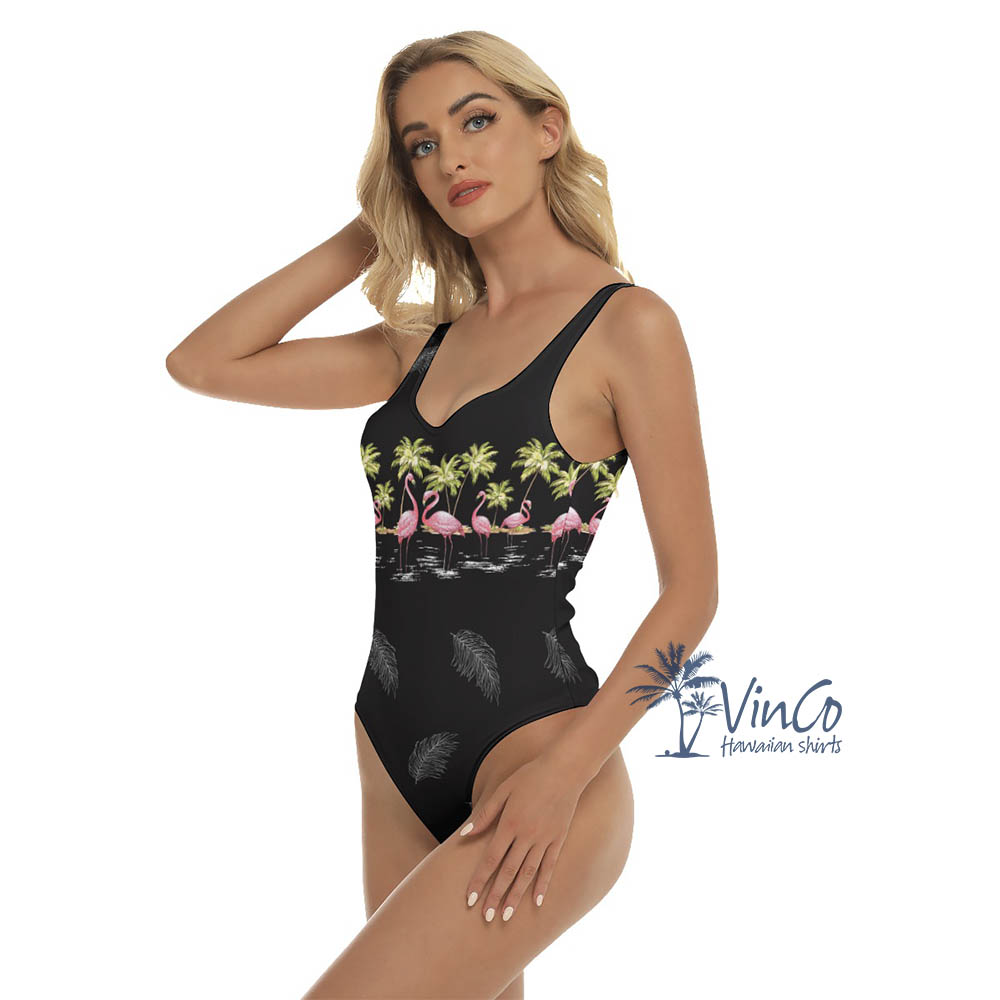 Flamingo Hawaiian One Piece Swimsuits For Women