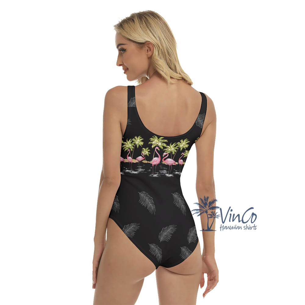 Flamingo Hawaiian One Piece Swimsuits For Women