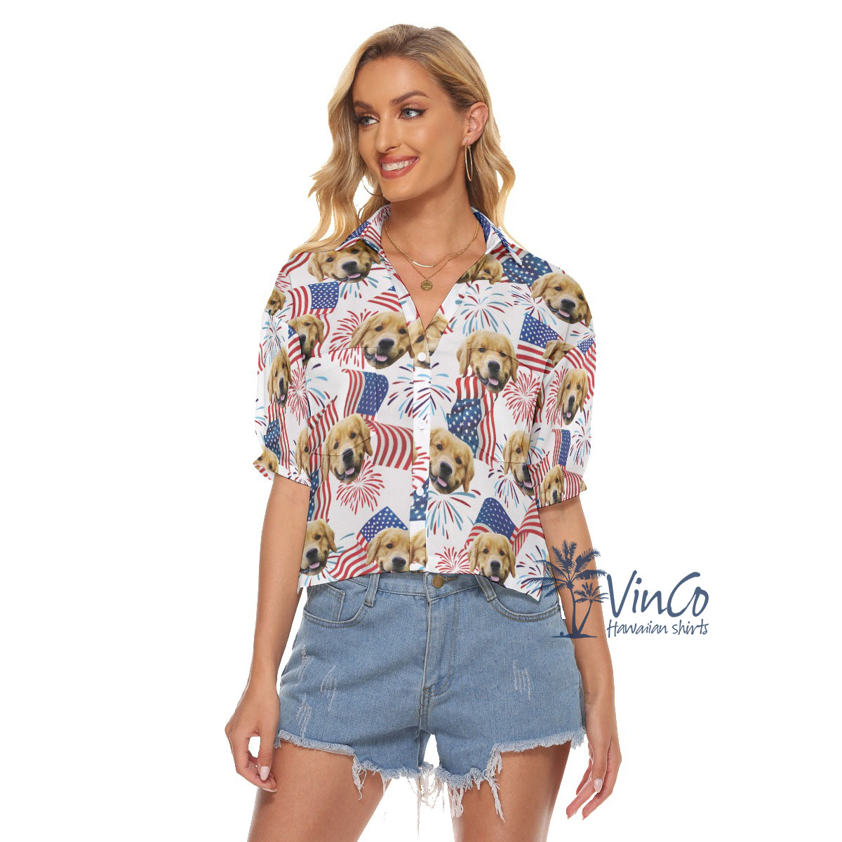 Patriotic Day Custom Face Women's Crop Top - variant image 1
