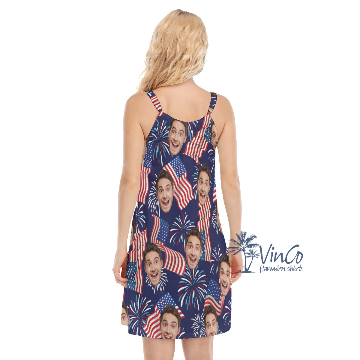 Custom Face 4th Of July Women's Cami Dress
