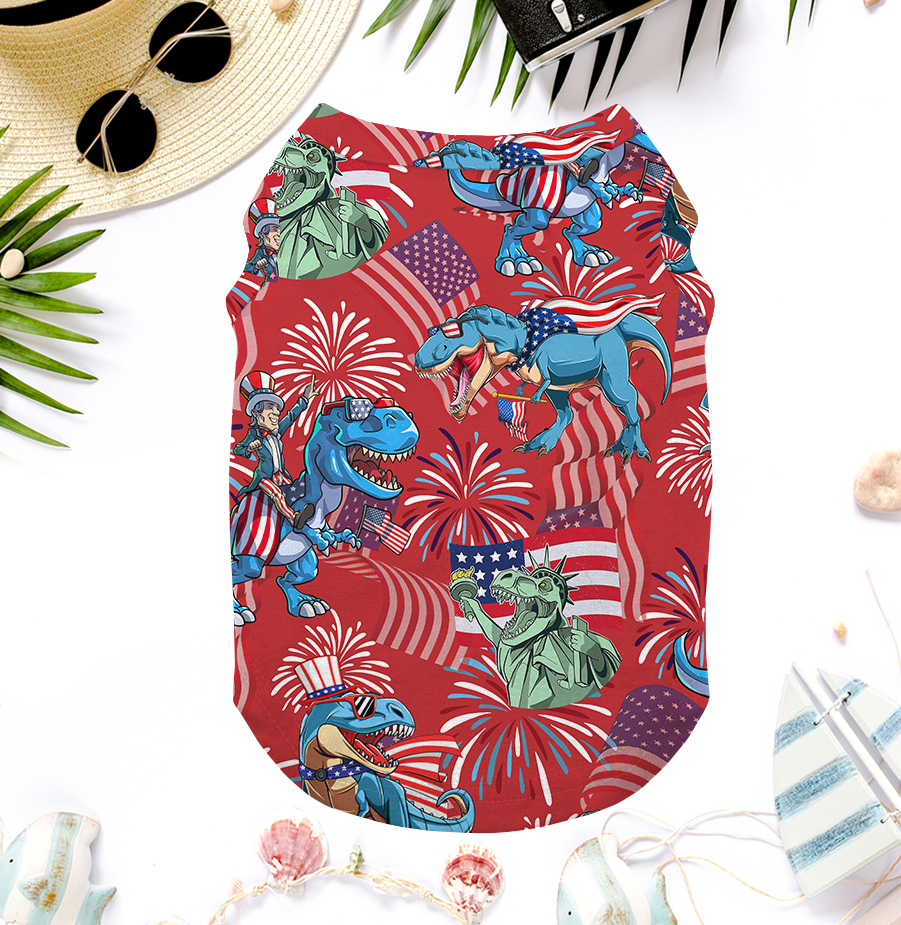 Funny Amerisaurus Rex Red Tank Top For Dog