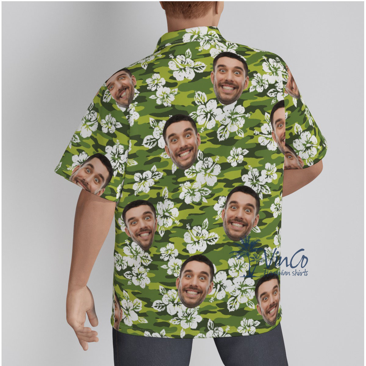 Hibiscus Camouflage Custom Hawaiian Shirt With Multiple Faces