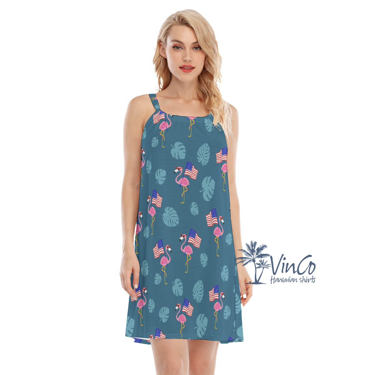 Flamingo Patriotic Hawaiian Dress For Women - variant image 1