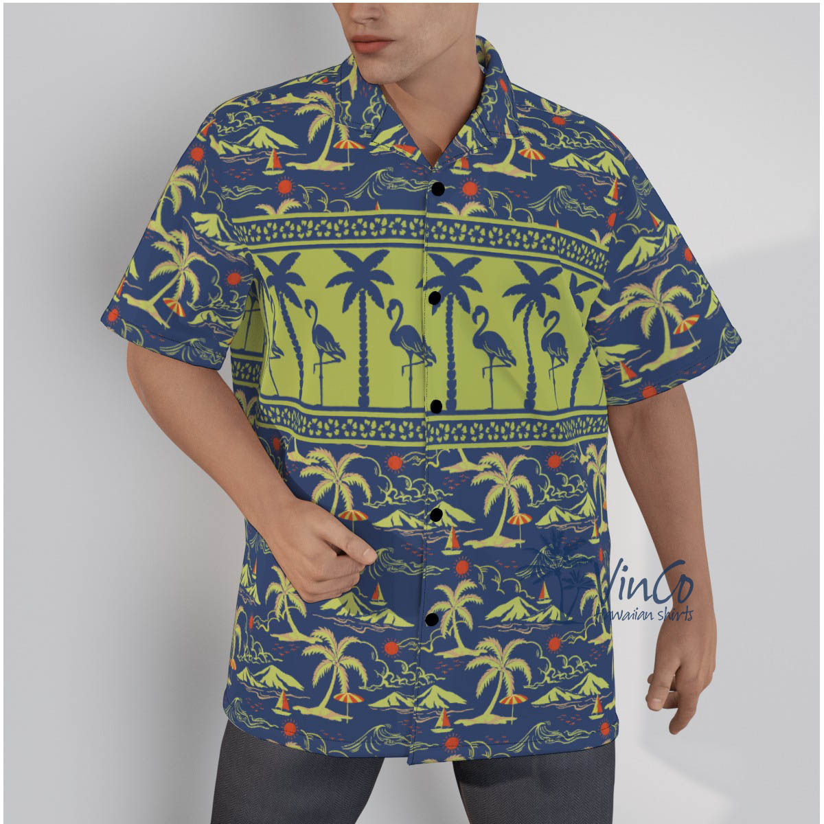 Men's Flamingo Tropical Shirt - variant image 1