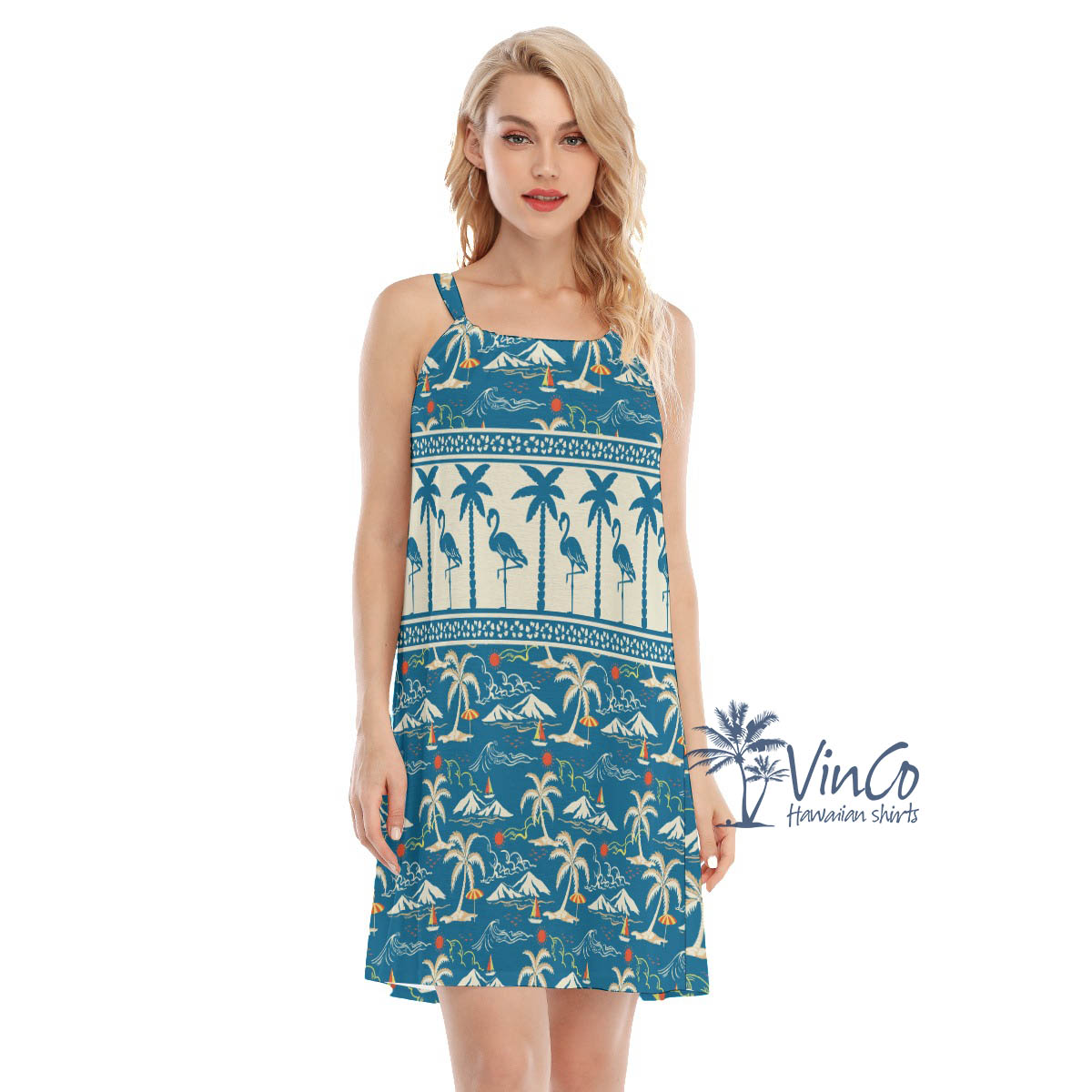 Flamingo Tropical Hawaiian Dress For Summer - variant image 1