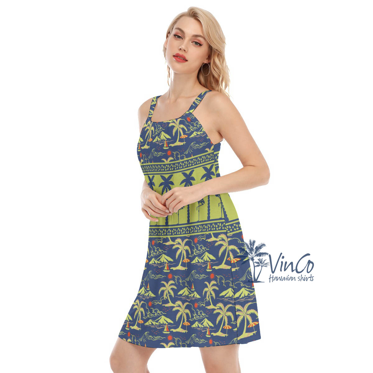 Womens Flamingo Hawaiian Dress For Summer