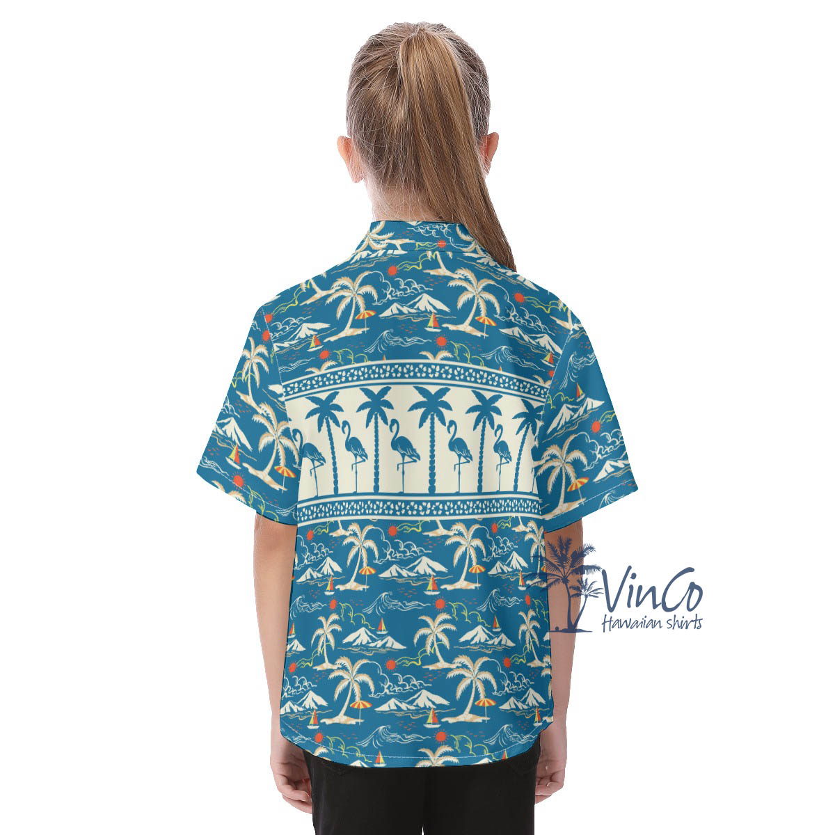Kid's Hawaiian Shirt With Flamingos