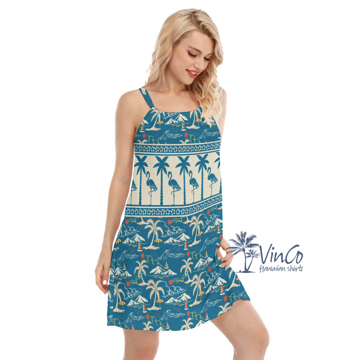 Flamingo Tropical Hawaiian Dress For Summer