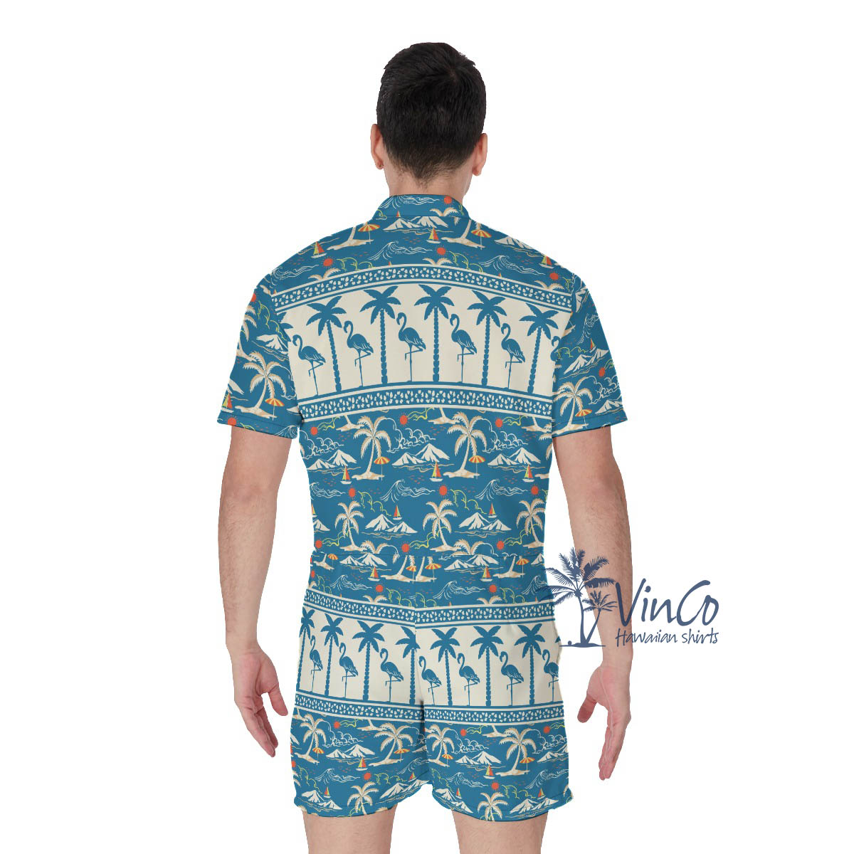 Men's Flamingo Hawaiian Outfit Romper
