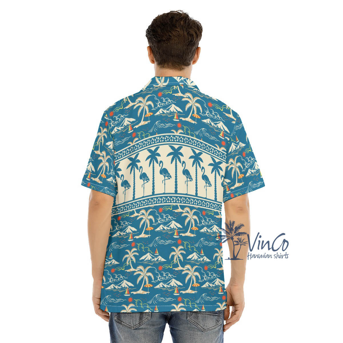 Vintage Men's Flamingo Hawaiian Shirt