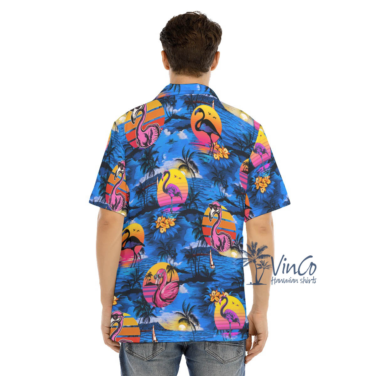 Funny Flamingo Tropical Beach Hawaiian Shirt