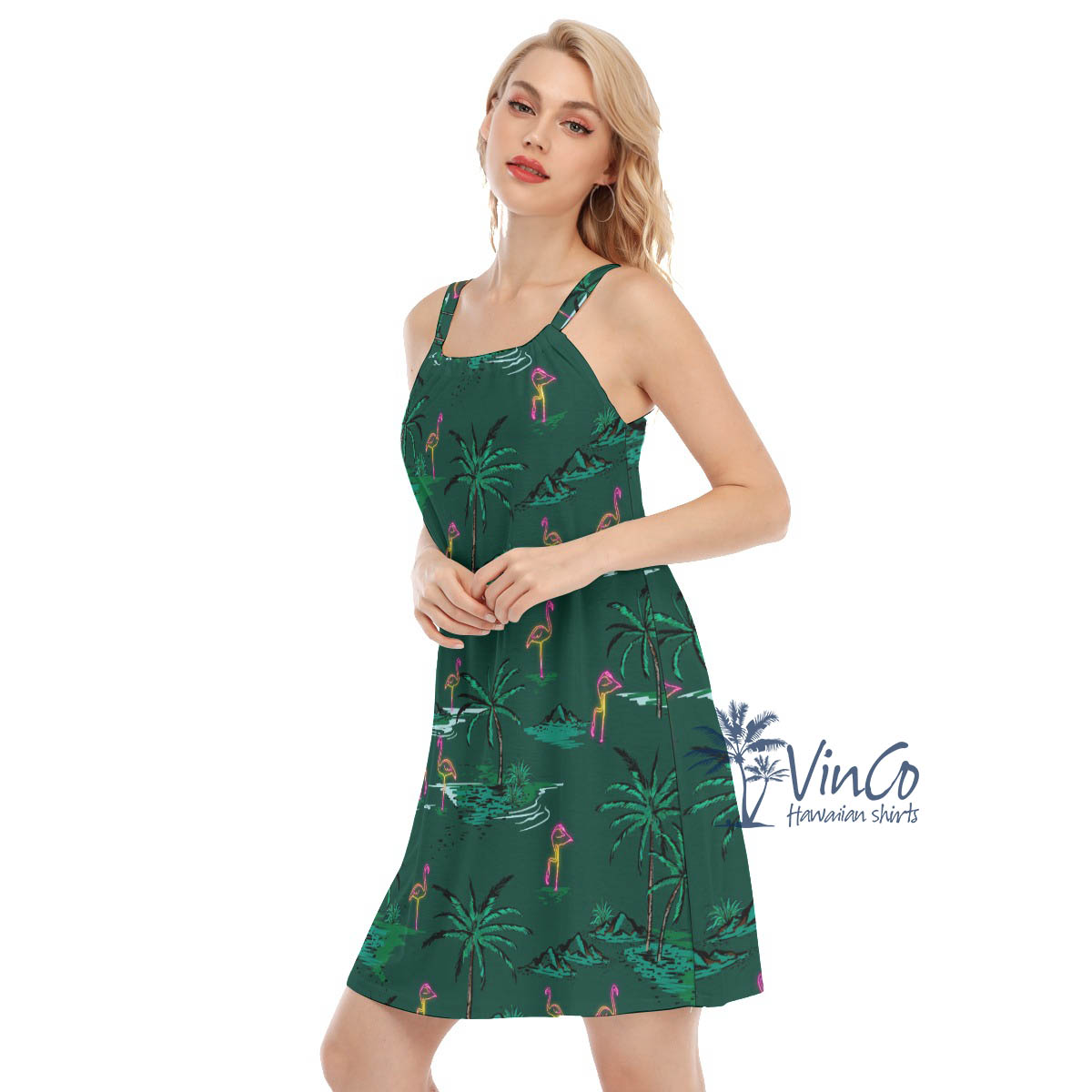 Flamingo Hawaiian Summer Dress For Women