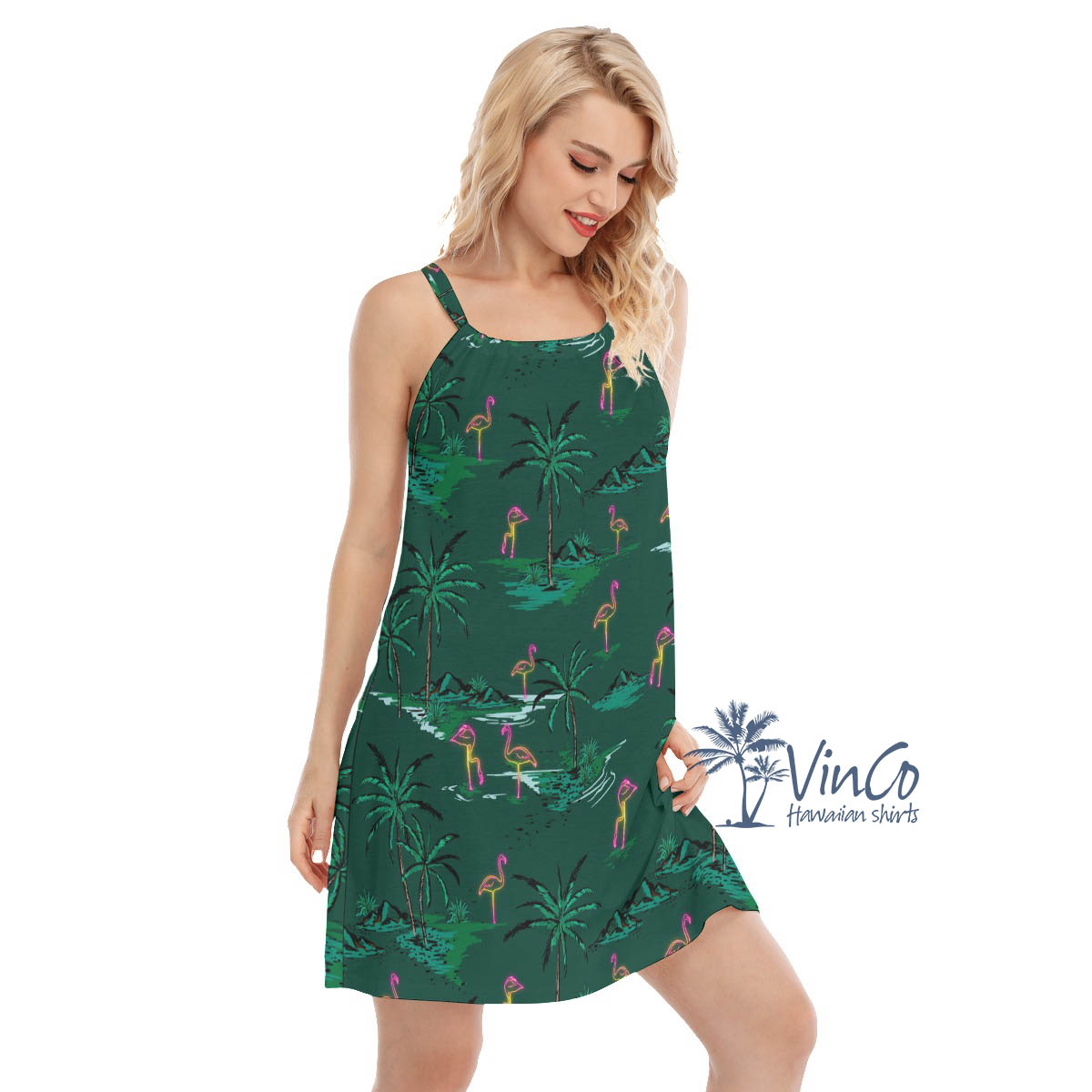 Flamingo Hawaiian Summer Dress For Women