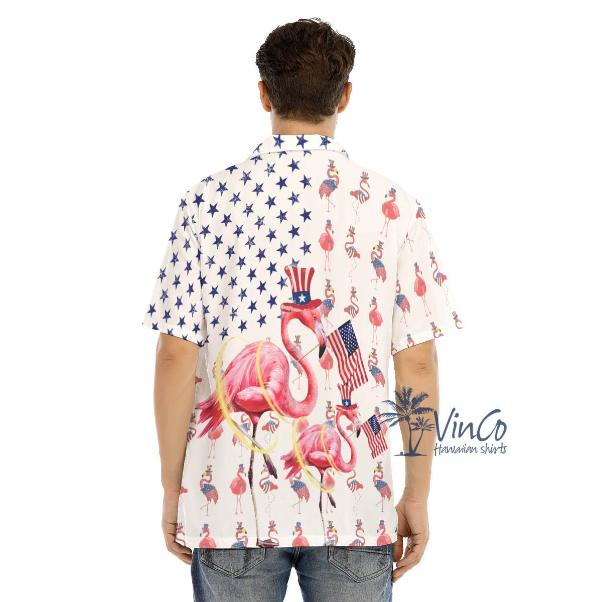 4th Of July Flamingo Hawaiian Shirts For Men