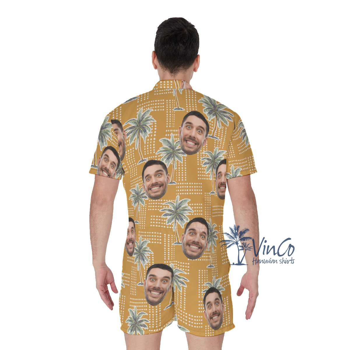 Vintage Palm Tree Custom Men's Romper With Multiple Faces