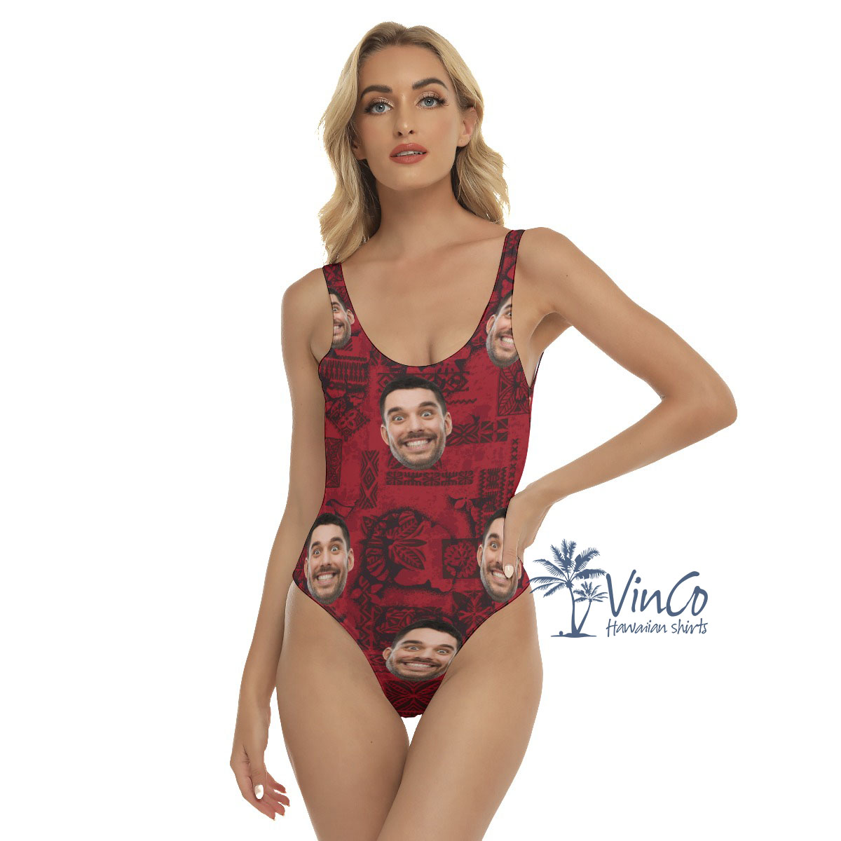 Vintage Custom Face Women's Beach Swimsuit - variant image 1
