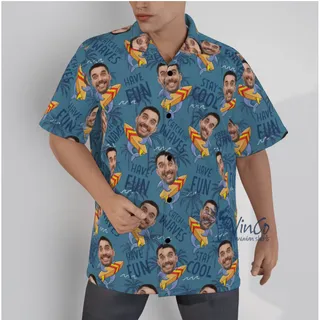 Shark Surfing Hawaiian Shirt With Custom Face