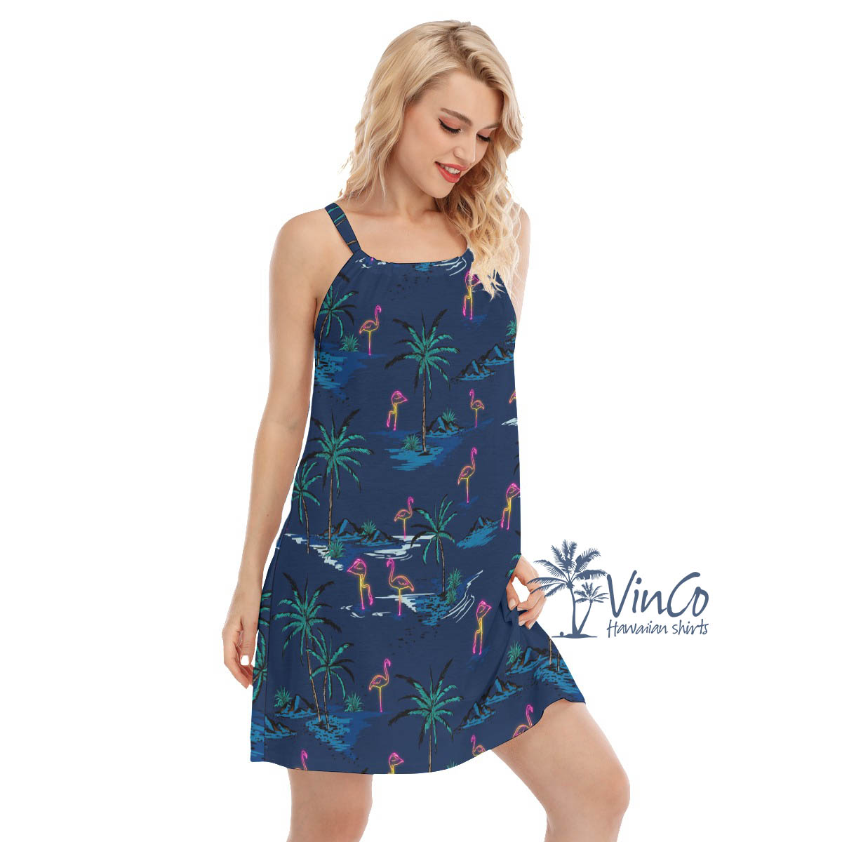 Pink Flamingo Hawaiian Dress For Women