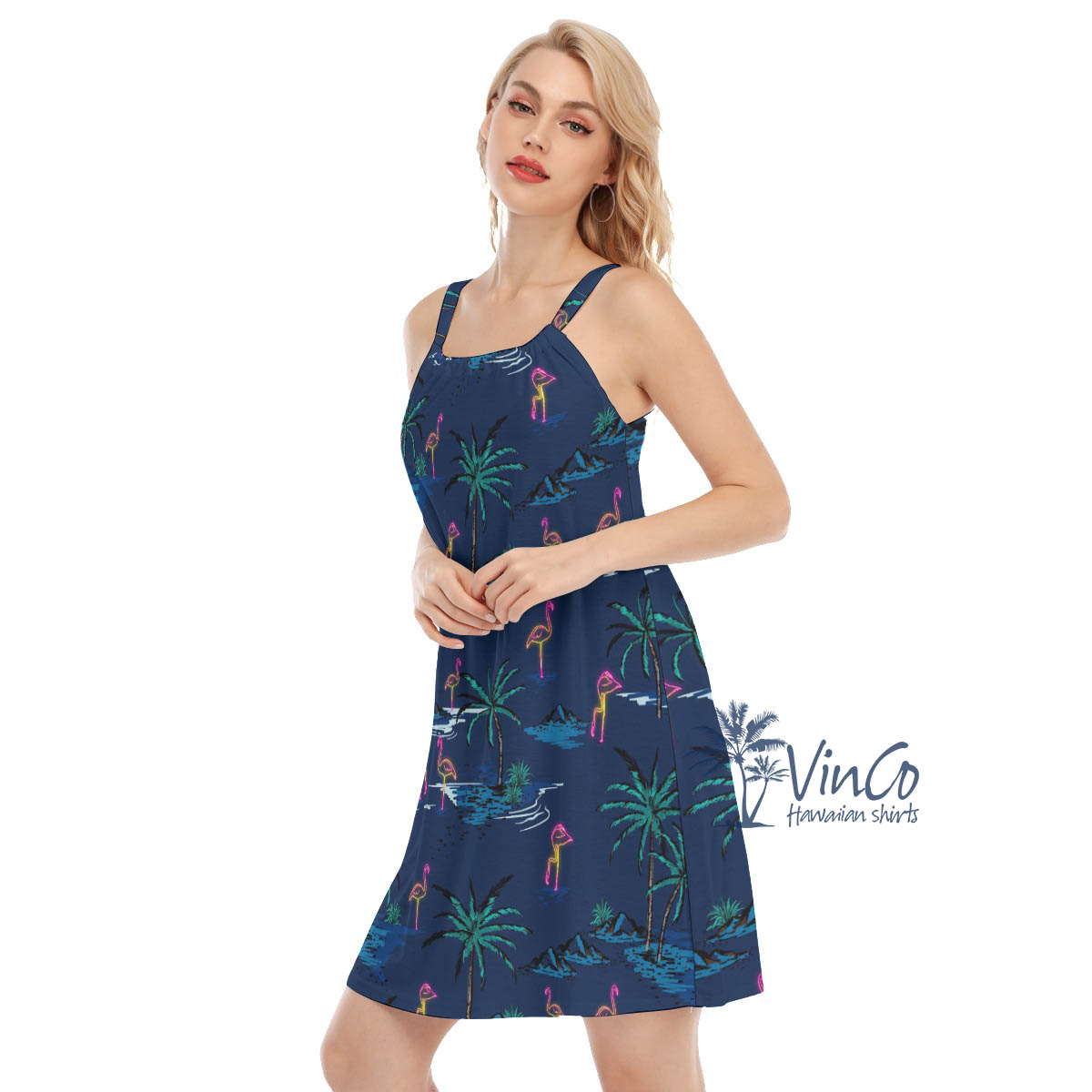 Pink Flamingo Hawaiian Dress For Women