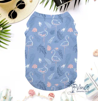 Flamingo Dog Hawaiian Shirt Tank Top