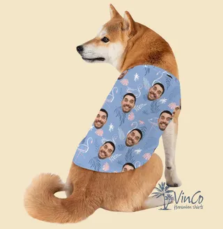 Flamingo Custom Dog Hawaiian Shirt With Faces