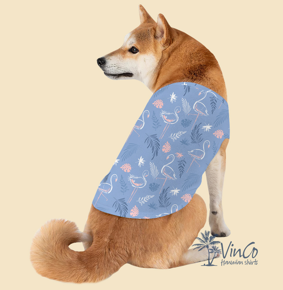 Flamingo Dog Hawaiian Shirt Tank Top