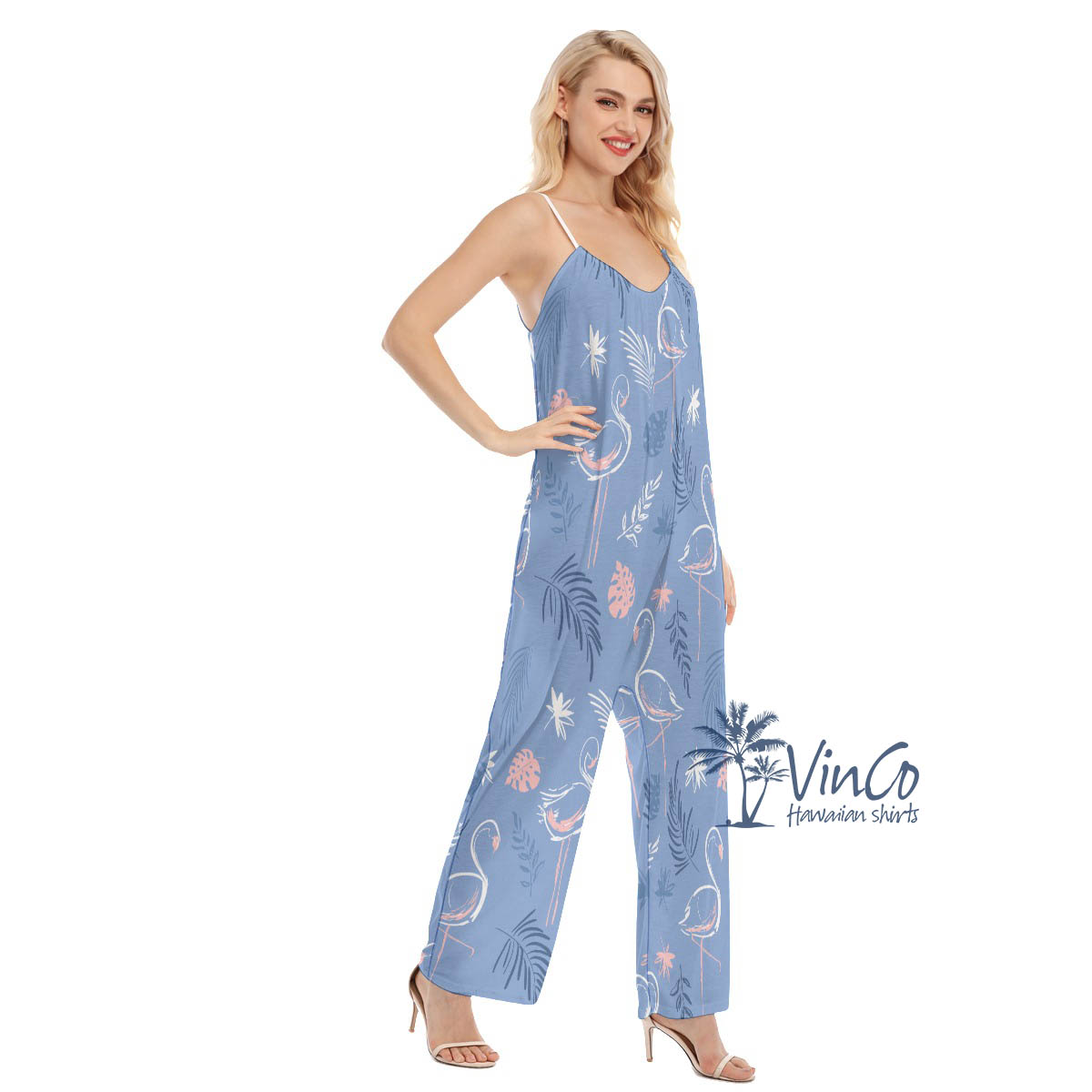 Flamingo Tropical Hawaiian Jumpsuit For Women