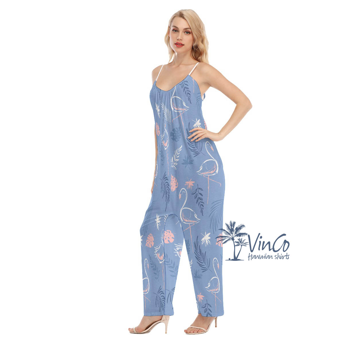 Flamingo Tropical Hawaiian Jumpsuit For Women