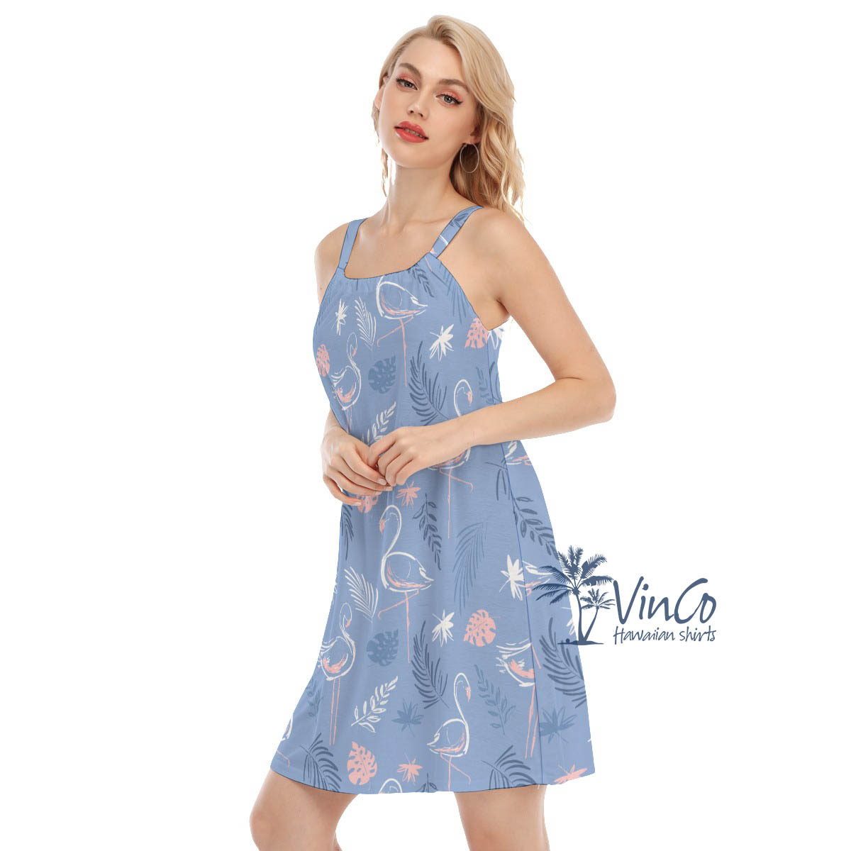 Cute Flamingo Aloha Dress For Summer