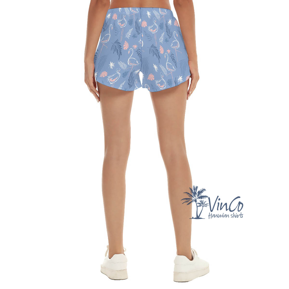 Flamingo Hawaiian Beach Shorts For Women