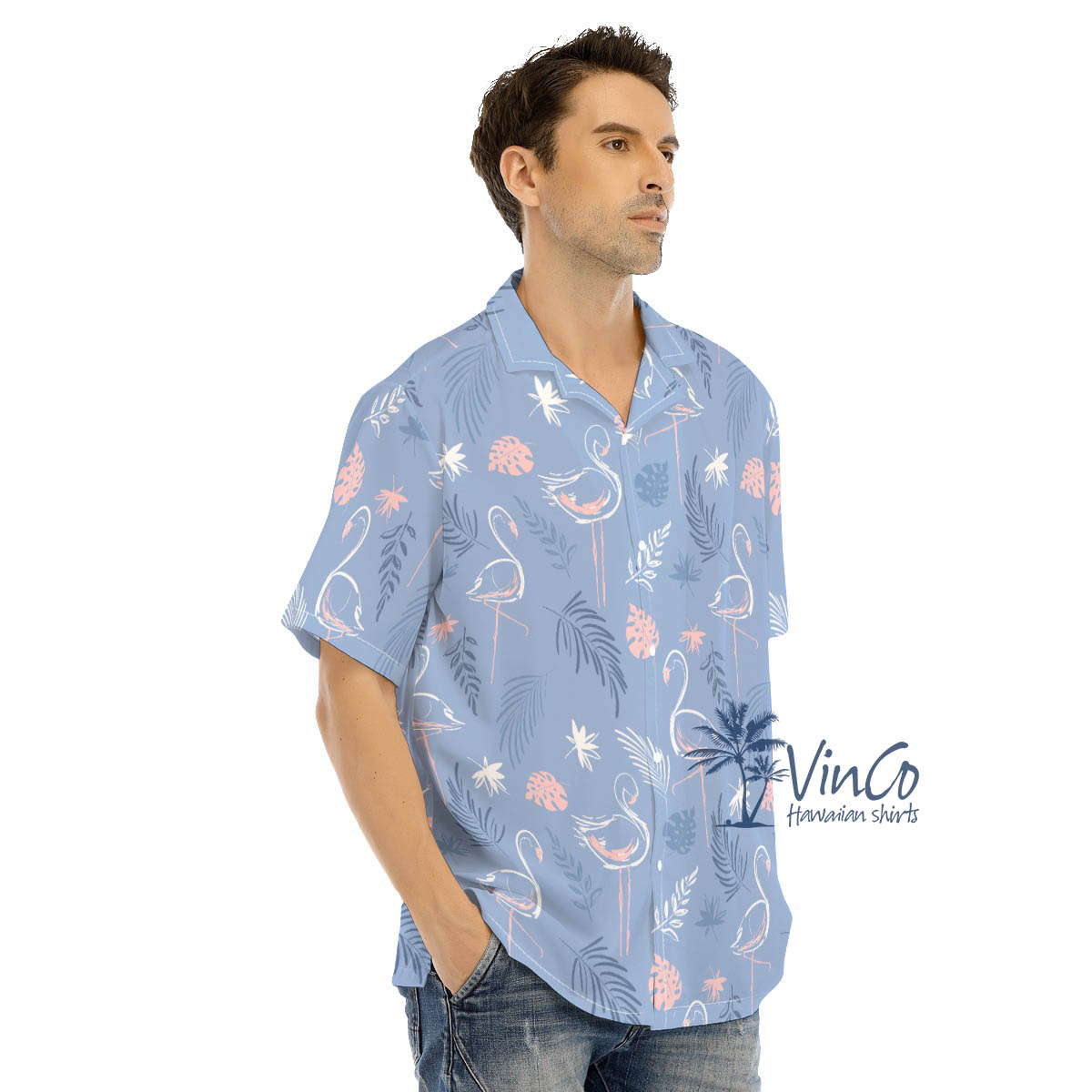 Flamingo Aloha Shirt For Men