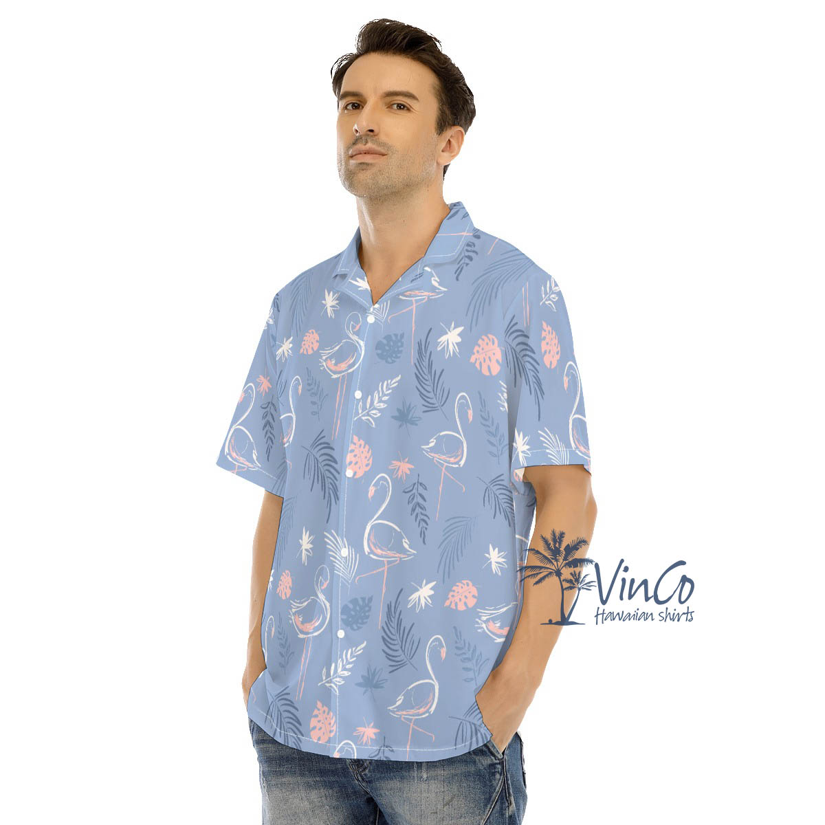 Flamingo Aloha Shirt For Men